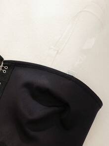 NudeFit 大码简约纯色文胸和无钢圈文胸 - 黑色 - 查看 9