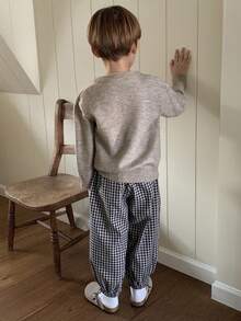 DAZY 男童纽扣设计落肩长袖休闲毛衣，秋冬款