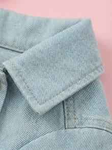 PETSIN 1pc Pet Clothes, Embroidered Pink Love Cat And Dog Clothes, Cute Valentine's Day Outfits, Spring And Autumn Casual Jackets