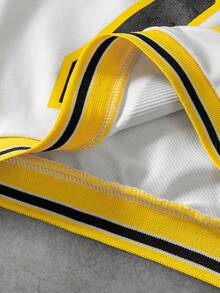 PAVTROS Shorts de sport décontractés à imprimé bicolore pour hommes - Blanc - Voir 7