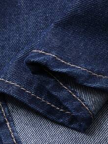 DAZY Toddler Boys' Loose Casual Denim Shacket, Fall - Medium Wash - View 8
