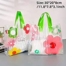 50Pcs Thickened Plastic Gift Tote Bag,Valentine's Day Party Gift Bags, Simple Gift Bag, Lightweight, Portable Floral Pattern Pattern Pattern Large Capacity Handbag, New Year, Wedding, Shopping Bag,Birthday Gift Bag, Party Favor Bags, 30*20*8cm/11.8*7.8*3.1inch, Thanksgiving, Halloween, Christmas - Multicolor - View 13