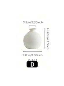 1PC Small Flower Vase White Ceramic Vase Wedding Centerpiece Arrangement Plants Flower Pot Home Living Room Desktop Decoration - White - View 11