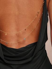 Lumalex Đầm mini ôm sát không tay màu đen dành cho nữ, kiểu dáng thanh lịch, cổ tròn, chất liệu dệt kim, lưng thấp, đầm đen gợi cảm dành cho nữ. - màu đen - Xem 8