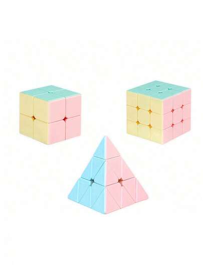 速拧魔方 Macaron 2x2 3x3 4x4 5x5 无贴纸 3x3 金字塔魔方，旋转快速顺滑，3x3 益智益智游戏，适合儿童和成人
