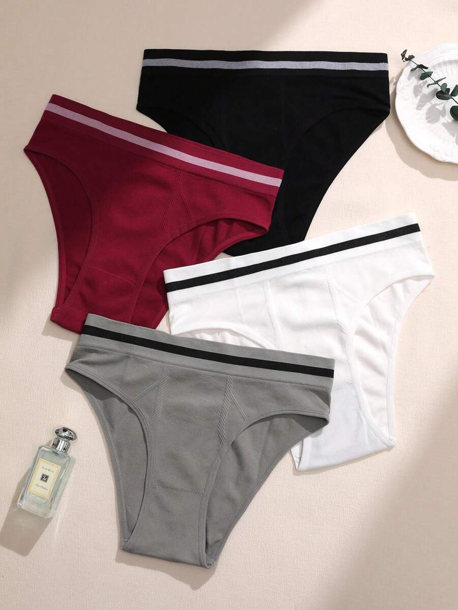 4pcs/Pack Seamless Invisible Underwear (Seamless Briefs) - Multicolor - View 1