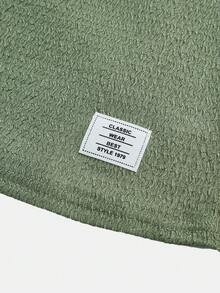 SHEIN 2pcs Tween Girls Casual Set: Crew Neck Long Sleeve T-Shirt + Flare Pants, Autumn/Winter Outfit - Army Green - View 9