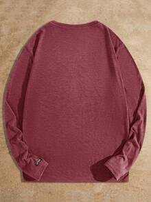 HIMLAND Camiseta de manga larga de unicolor casual para hombres, versátil para el otoño - Multicolor - Ver 9