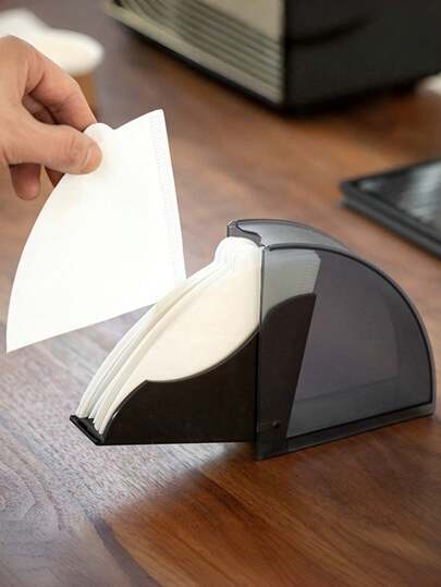 حامل ورق مرشح القهوة مع غطاء - صندوق تخزين محكم الإغلاق للتنقيط اليدوي، منظم حديث لبار القهوة (ورق المرشح غير مشمول)