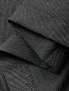 DAZY 女士优雅宽松系带斜领纯色长裤，适合春秋季穿着 - 灰色 - 查看 7