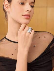 MOTF PREMIUM NHẪN ĐƠN DÀNH CHO NỮ - Vàng trắng - Xem 5