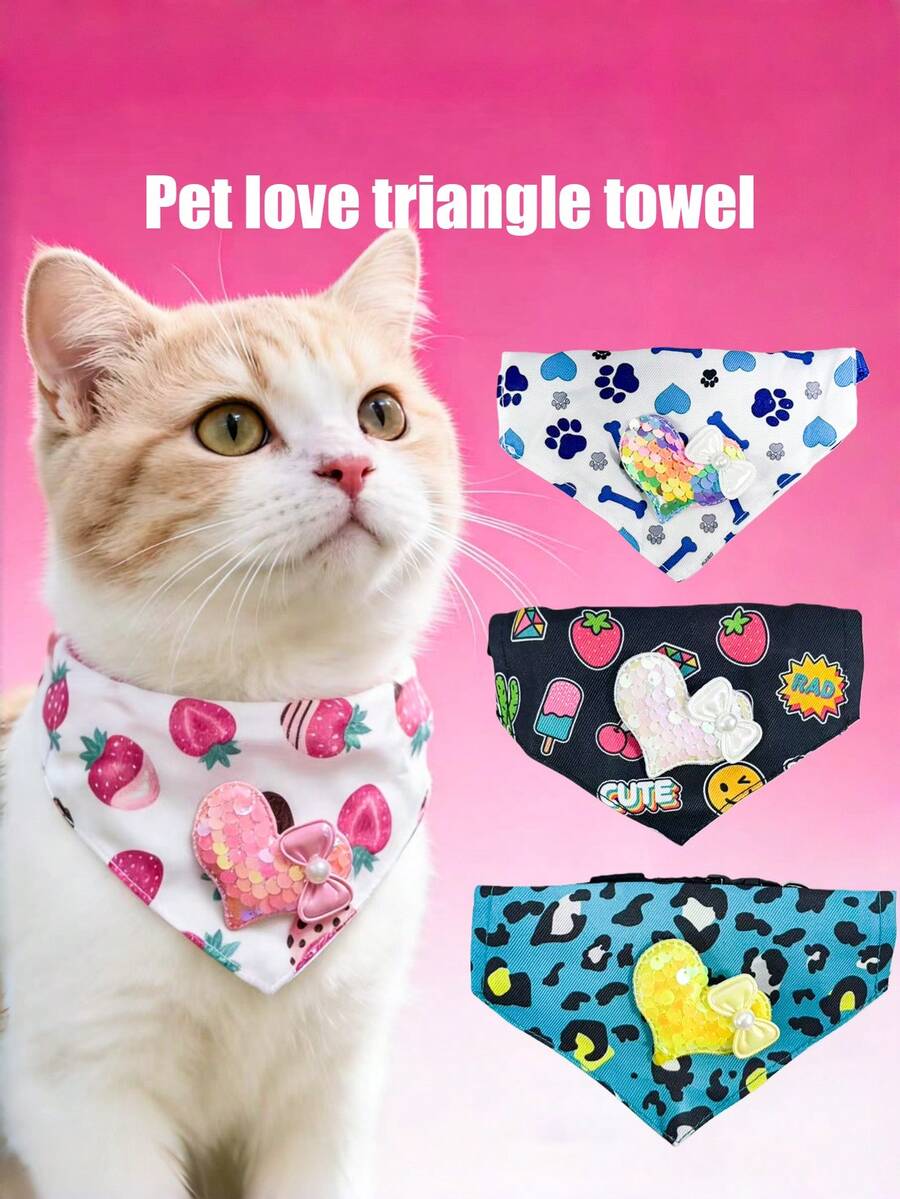 PETSIN 1 Pet Scarf; Dog Collar; Cat Bib; Adjustable Neck Gaiter; Pet Accessories; Pet Supplies