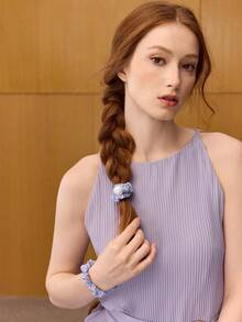 MOTF PREMIUM CHAMPAGNE FAUX SILK SCRUNCHIE - sky blue - View 8