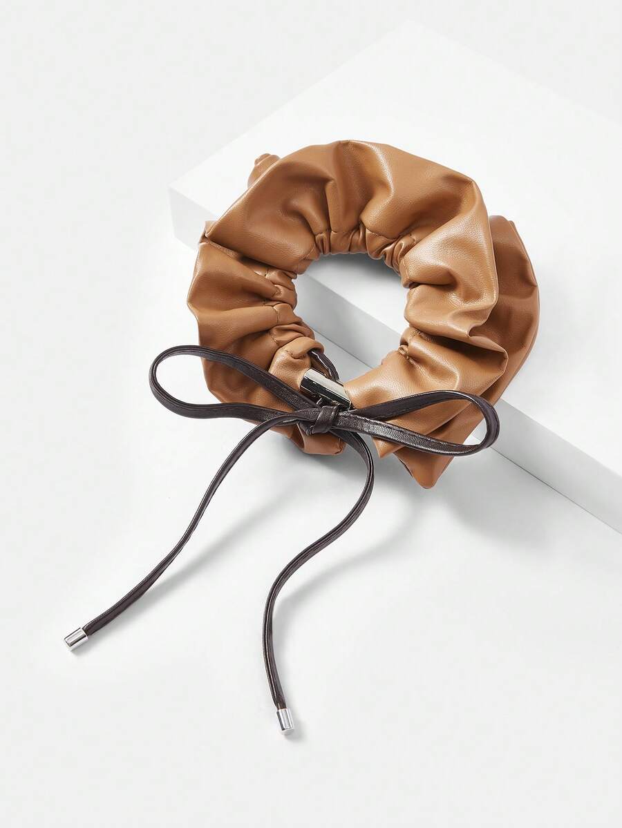 MOTF PREMIUM CHAMPAGNE FAUX SILK SCRUNCHIE - Brown - View 2