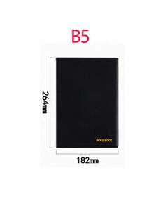 1pc Thick Business Office Notebook,Soft Leather Notebook,School Diary, School And Office Universal Notebook - Black - View 4