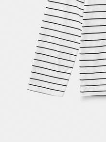 Manfinity Unisex Men 1pc White Fitted Ribbed Knit Crew Neck Long Sleeve T-Shirt, Summer, Fall