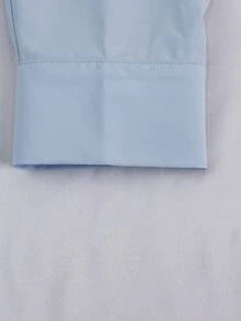 Franclia Plus Size Blue Bowknot Loose Blouse, Spring And Summer - Blue - View 5