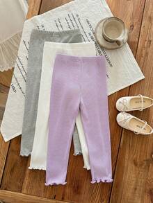 LMoss Kids 3PCS Young Girls Leggings - Mauve Purple - View 2