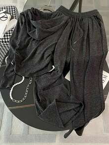 Resyla 修身常规款连帽长袖二合一上衣 + 侧边隐藏口袋直筒裤 - 灰色 - 查看 2