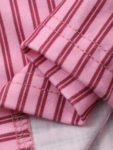 Dazy Kids Set Atasan Kasual Bermotif Huruf dan Pakaian Santai Longgar Bergaris untuk Anak Perempuan Remaja, Musim Gugur/Musim Semi - Hijau - View 9