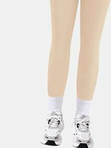 SHEIN 2pcs/Set Tween Girls Casual Basic Sports Street Yoga Square Neck Long Sleeve Jumpsuit - Multicolor - View 7