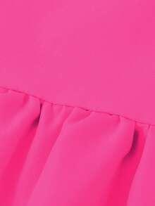 Teen Girl Elegant Lovely Bow Sleeveless Camisole Mini Dress, Pink Waisted Dress, Suitable For Summer And Spring Wear, Suitable For Outings, Parties And Vacations Pink Clothes Pink Bow Dress Dress With Bows Bow Dress Pink Set - Hot Pink - View 6