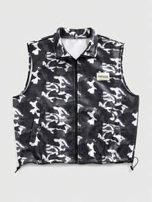 Áo vest không tay nam phong cách thường ngày, họa tiết rằn ri, có khóa kéo, thích hợp cho mùa Thu/Đông. - Nhiều màu - Xem 1
