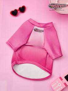 THE POWERPUFF GIRLS X PETSIN 1件可爱大眼睛女孩情书印花休闲风宠物T恤玫瑰红亲肤透气宠物服装 - 玫紅色 - 查看 8