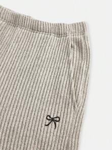 SHEIN Tween Girls Versatile Butterfly Pattern Long Sleeve Top And Pants 2 Pieces Set, Light Grey - Apricot - View 11