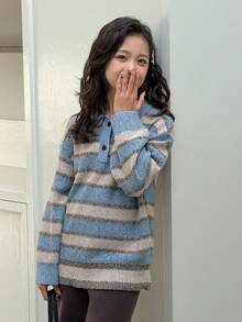 DAZY Tween Girls' Casual Striped Turtleneck Sweater, Fall