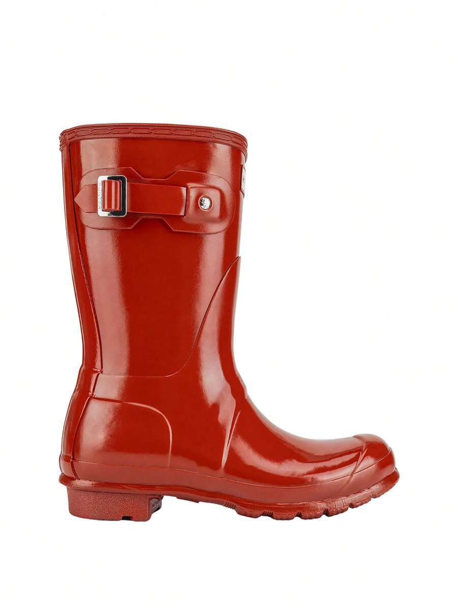 Hunter Original Short Gloss Women's Rain Boots Red WFS1000RGL - Black - View 1