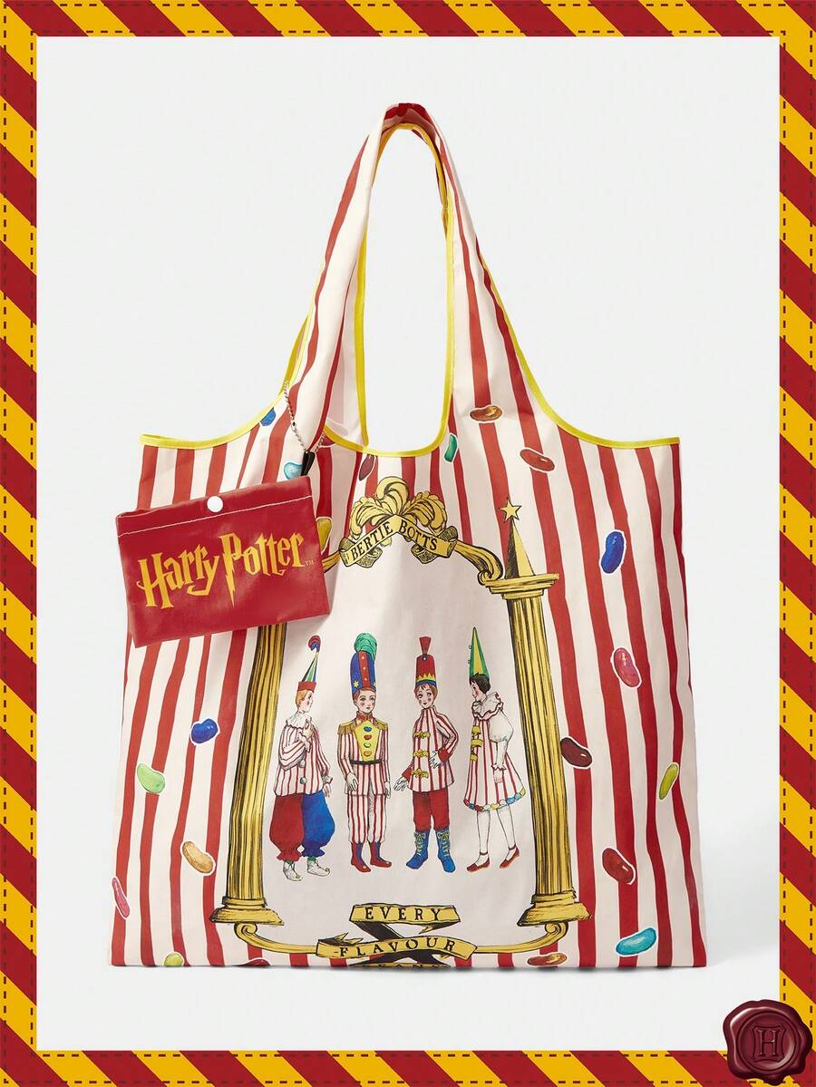 HARRY POTTER X SHEIN 单件装，精美美食背心包，可折叠手提包，适合女性 - 多色3 - 查看 1