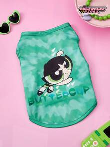 THE POWERPUFF GIRLS X PETSIN 1 Piece Cute Big Eyed Girl Letter Printed Pet Vest, Skin Friendly And Breathable Pet Clothing - Multicolor - View 14