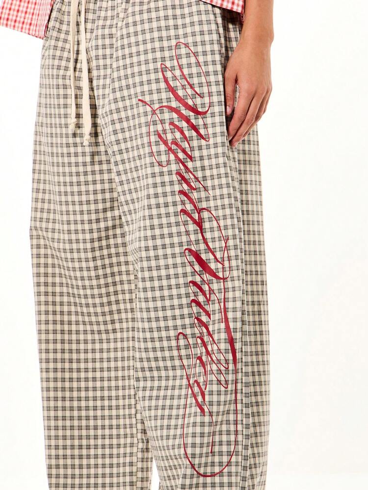 SUMWON WOMEN Oversized Checked Wide Leg Baggy Pants