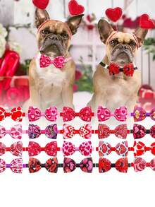 PETSIN 1 chiếc nơ đeo cổ cho thú cưng; Nơ hình trái tim, lãng mạn, màu hồng dành cho ngày Valentine; Nơ có thể điều chỉnh; Phụ kiện thú cưng cho ngày Valentine. - Nhiều màu - Xem 9
