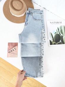 Mezclilla dama Pantalones anchos mujer pantalones vaqueros para mujer pantalones de mujer pantalones vaqueros pantalon de mezclilla dama pantalon de mezclilla dama - azul real - Ver 5