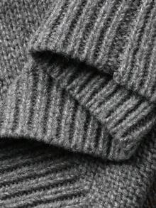 Dazy Kids Áo len dài tay dáng rộng họa tiết gấu hoạt hình cho bé gái, thích hợp mặc mùa thu/đông. - Xám - Xem 7