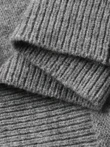 Livesso 女士蕾丝拼接半拉链立领毛衣