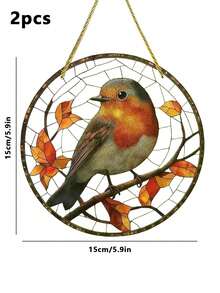 2/1pc Bird (5.9" X 5.9") 2D Acrylic Decorative Sign, Outdoor And Garden Supplies, Yard And Garden Decor, Gardening Ornaments, Great For Room, Bedroom, Kitchen, Home, Wall, Wedding, Farmhouse, Garden, Halloween, Fall, Christmas, Country House Decoration, Perfect Gift For Family Friends And Animal Bird Lovers - Multicolor t - View 6