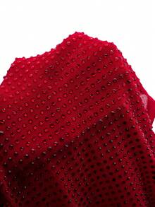 MaterniChic 孕妇时尚性感水钻装饰蝙蝠袖紧身连衣裙，夏季 - 紅色 - 查看 7