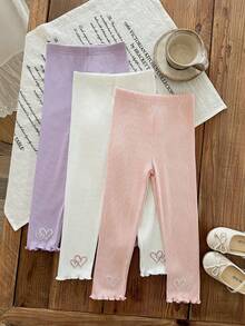 LMoss Kids 3PCS Young Girls Leggings - Multicolor - View 3