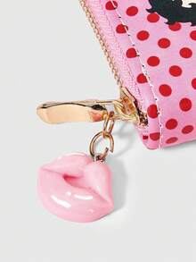 Betty Boop | ROMWE 1pc Rainbow & Cartoon Cat Print Fashion Short Wallet - Pink - View 4