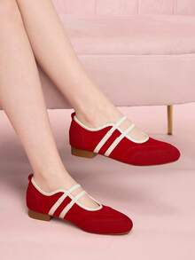 CUCCOO DOLLMOD Women's Casual Versatile Fashion Shoes For Christmas - Red - View 1