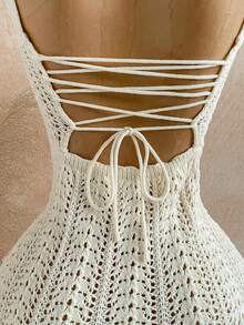 Soleia 女士度假针织纹理面料海洋贝壳迷你连衣裙，性感派对约会海滩度假夏季装扮，适合度假约会、下午茶、婚礼季、海滩游轮度假、城市自驾游度假、波西米亚风度假、音乐节等场合。 - 彩色 - 查看 5