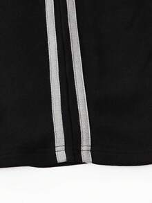 SHEIN ChillGRL Tween Girls Jacquard Hoodie Sweatshirt + Fleeced Flared Pants Casual Outfit - Grey - View 5