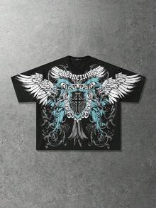 ROMWE MEN Men's Casual Printed Short Sleeve T-Shirt Spring/Summer - Black - View 9