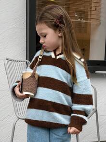 DAZY Young Girls Striped Turtleneck Sweater, Fall