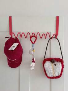 Joivida 1个免打孔壁挂挂钩 | 创意波浪形设计壁挂挂钩，免钻孔安装，可悬挂于门、衣柜门、床架上 - 优雅北欧风格衣帽架，流畅弧形，适用于家居收纳、酒店装饰和时尚店铺展示，简约美学风格，情人节礼物，斋月情人节礼物 | 免打孔壁挂挂钩 - 彩色 - 查看 3