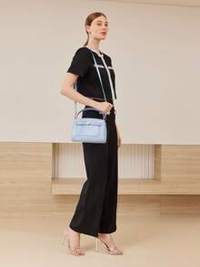 MOTF PREMIUM 简约手提通勤包，母亲节最佳礼物之选，商务休闲女包，完美适用于办公室、商务及工作场合 - 淺藍 - 查看 6