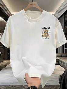 Manfinity Dauomo 男士卡通印花圆领休闲短袖T恤 - 白色 - 查看 2